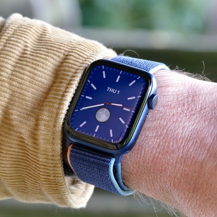 The Apple Watch Series 6 on the wrist.