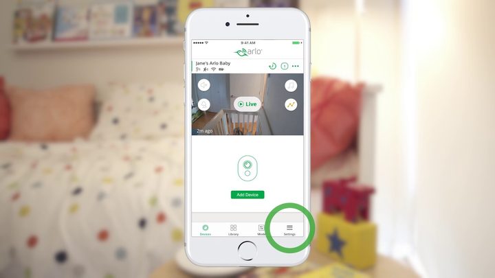 A smartphone showing off the Arlo app.