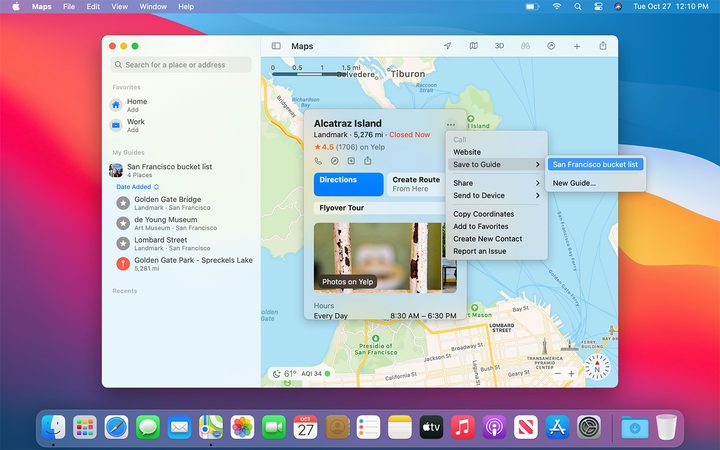 Apple Maps Guides on MacOS Big Sur