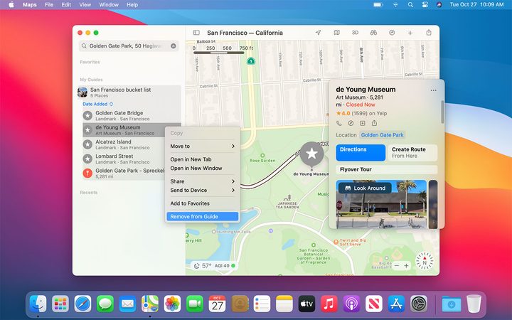 Apple Maps Guides on MacOS Big Sur