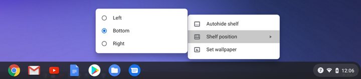 Chromebook change Shelf Position