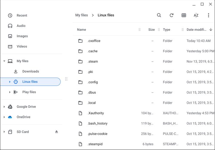 Chromebook Show Hidden Files