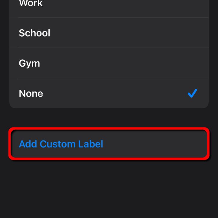 Edit Location Add Custom Label.