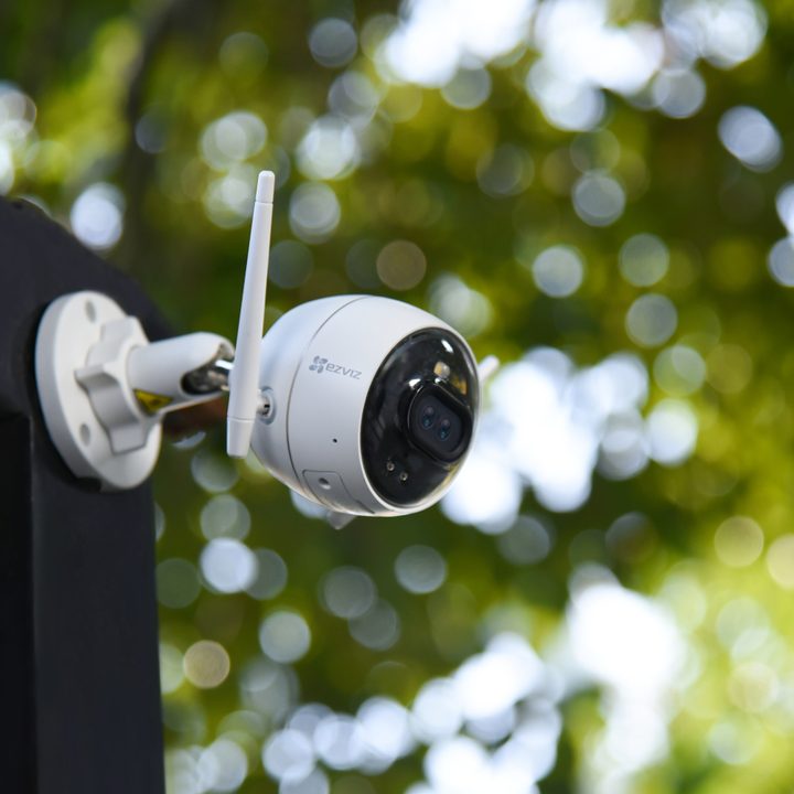 EZVIZ C3X installed outside.