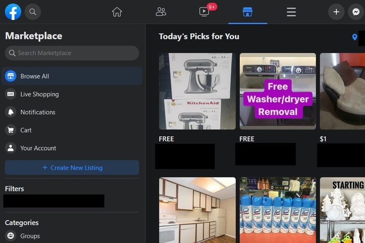 Facebook Marketplace screenshot