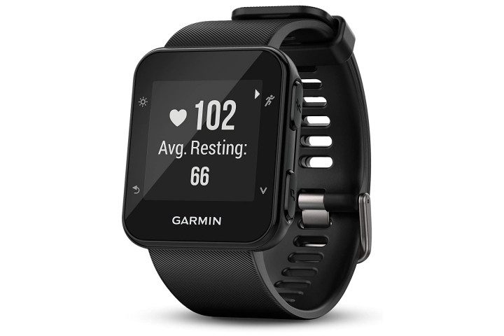 Picture shows the Garmin Forerunner 35 smartwatch in black