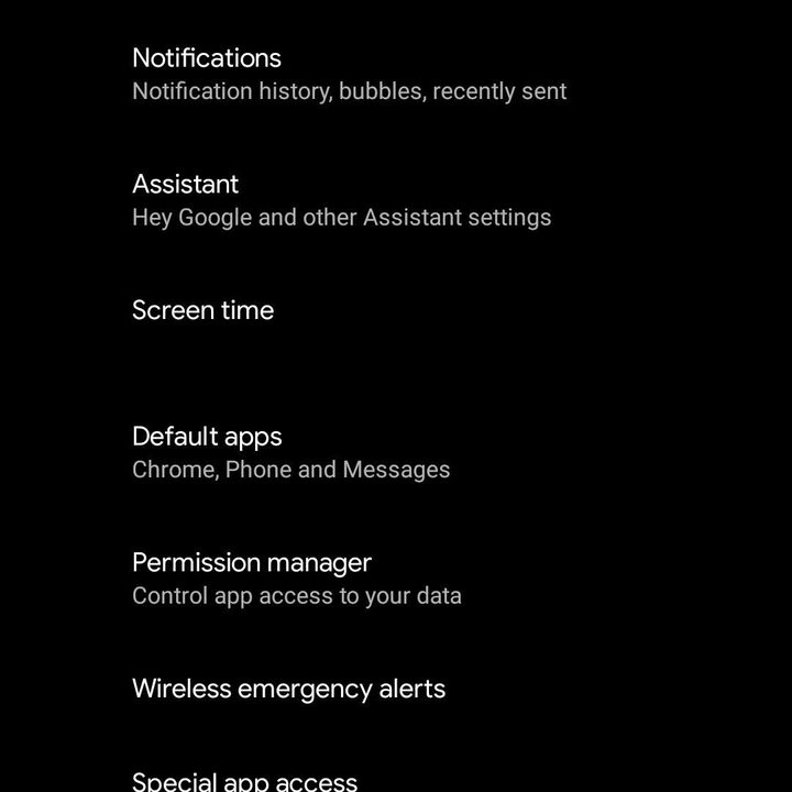 App info menu.