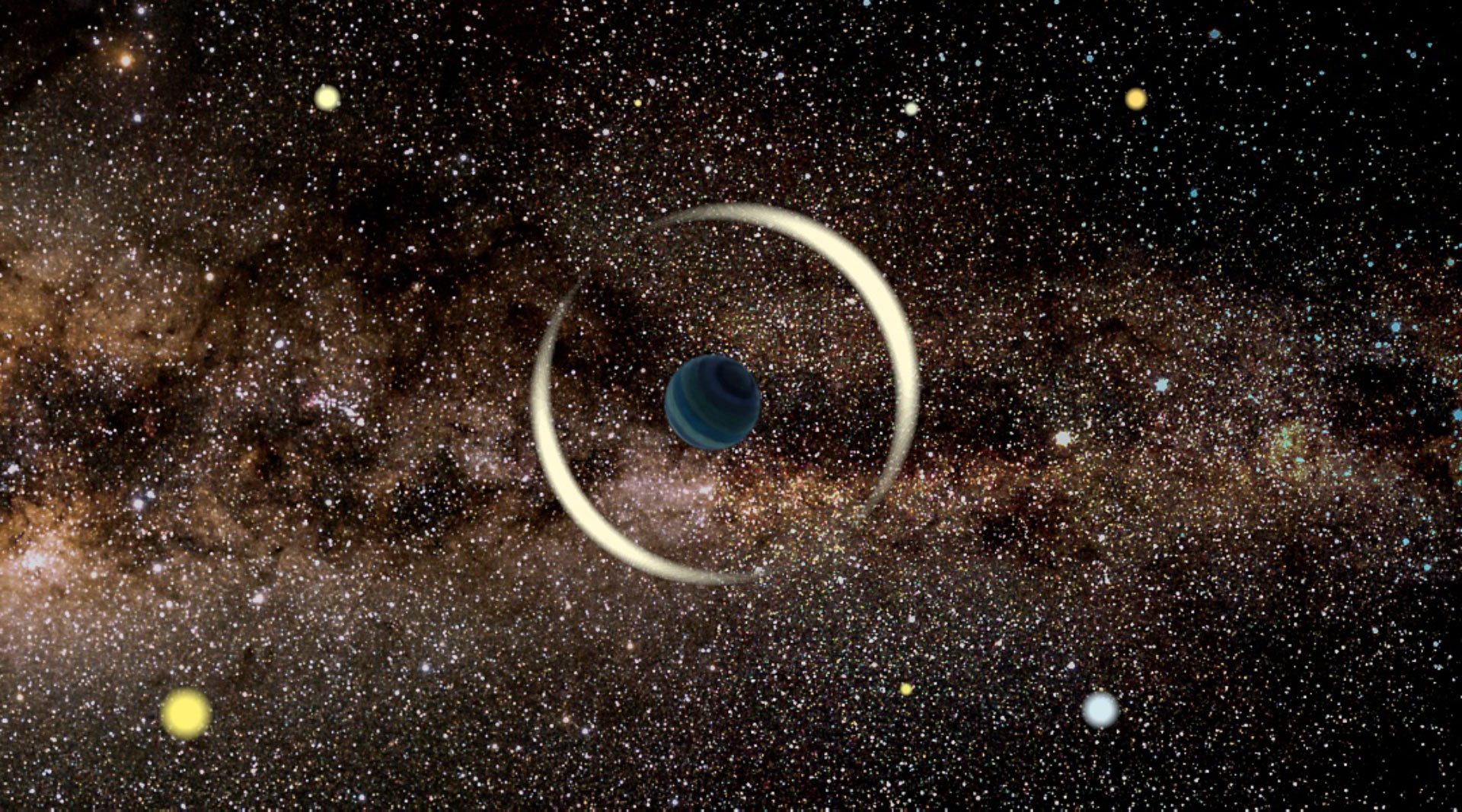 An artist’s impression of a gravitational microlensing event by a free-floating exoplanet.
