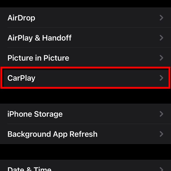 iOS 14 Select CarPlay