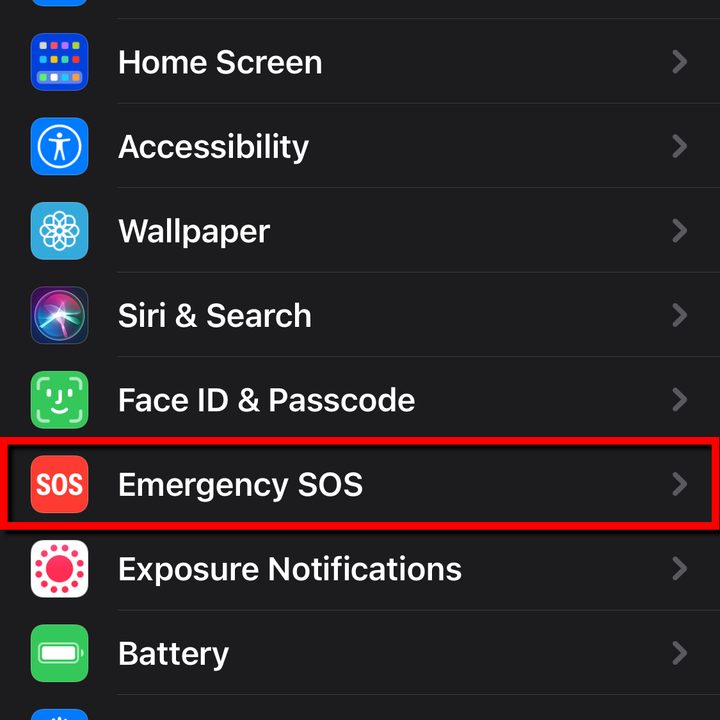 iPhone select emergency SOS.
