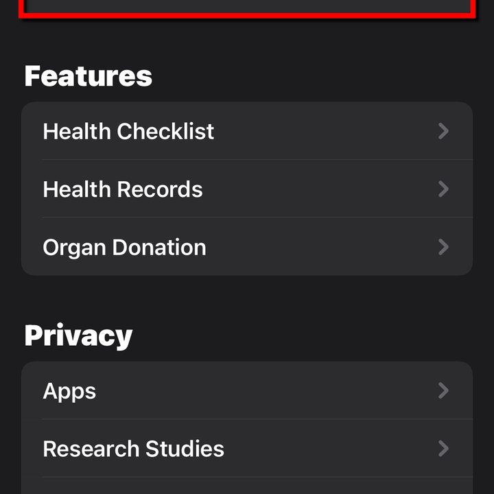 iPhone Select Medical ID.