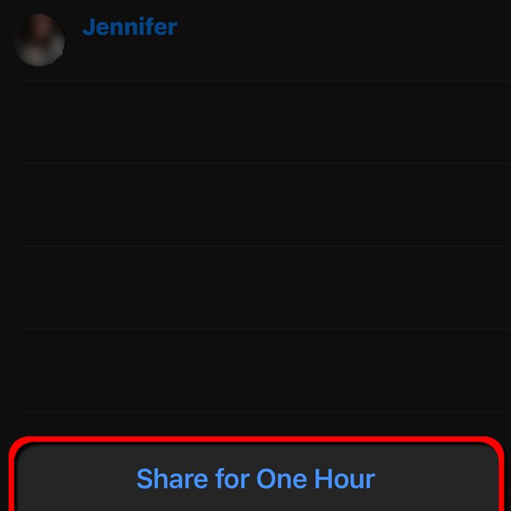 iPhone Share Location select duration.