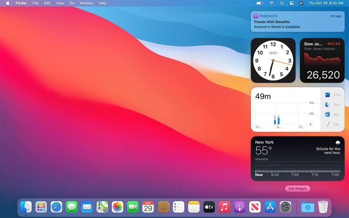 Notification Center in MacOS Big Sur
