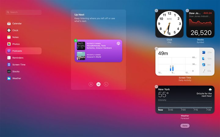 Notification Center in MacOS Big Sur