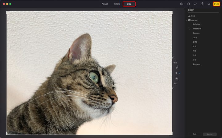 MacOS Photos App Crop Image