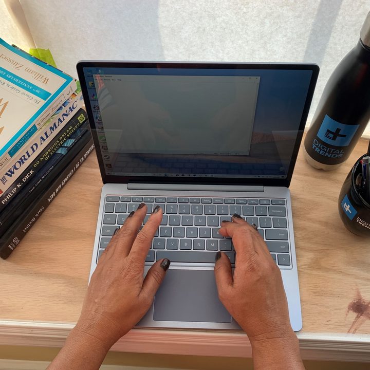A top-down view of the Surface Laptop Go.