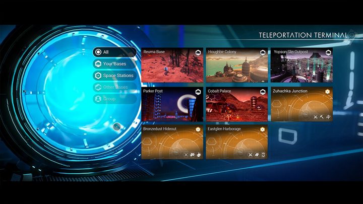 No Man's Sky Teleporter Menu