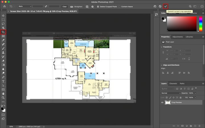Photoshop MacOS Crop Tool