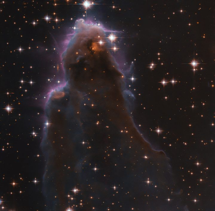 This image, taken with the NASA/ESA Hubble Space Telescope, depicts a special class of star-forming nursery known as Free-floating Evaporating Gaseous Globules, or frEGGs for short. This object is formally known as J025157.5+600606.