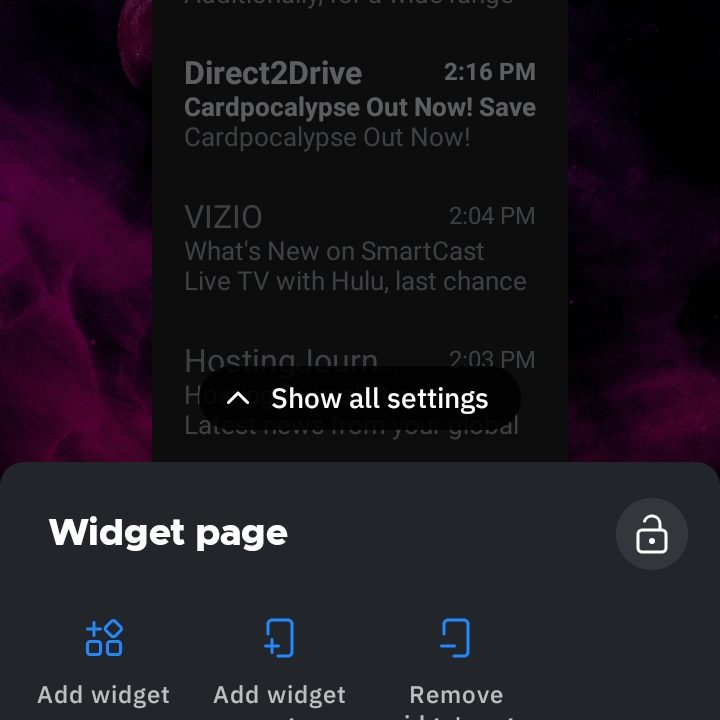 Smart Launcher Widget Page