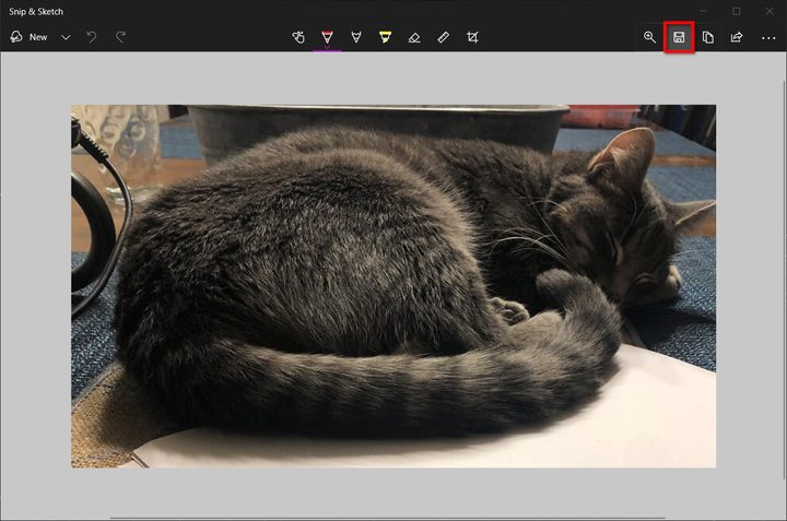 Snip and Sketch Save Image