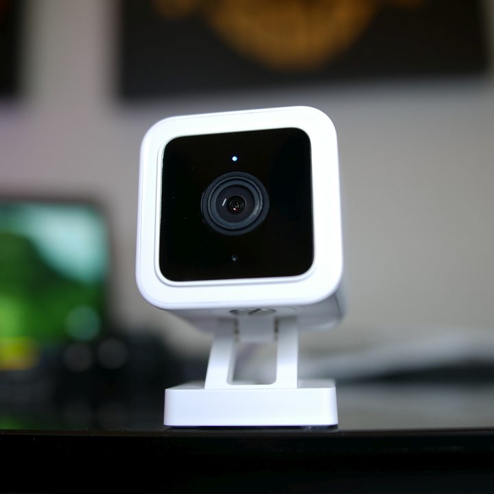 Wyze Cam v3 closeup of camera lens.