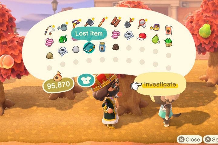 Animal crossing new horizons lost item