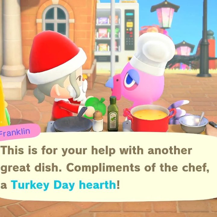 Getting a reward from Franklin.