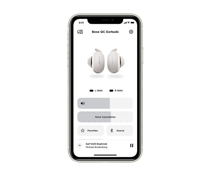 Bose quiet comfort ear bud application.