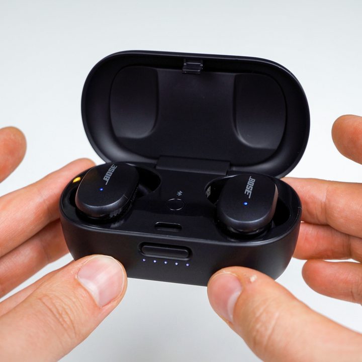 Bose QuietComfort Earbuds in hands.