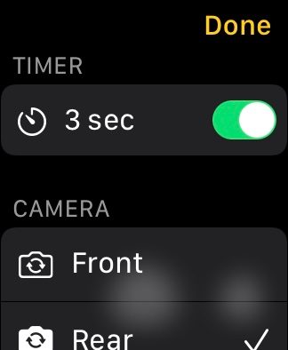 Apple Watch Camera Remote with timer.