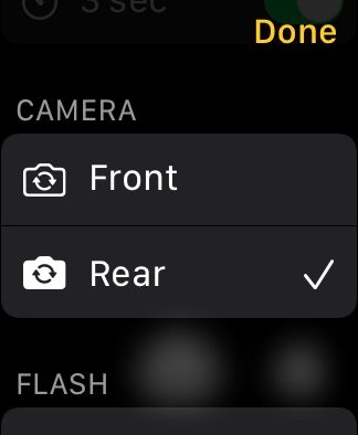 Apple Watch Camera Remote front/rear.