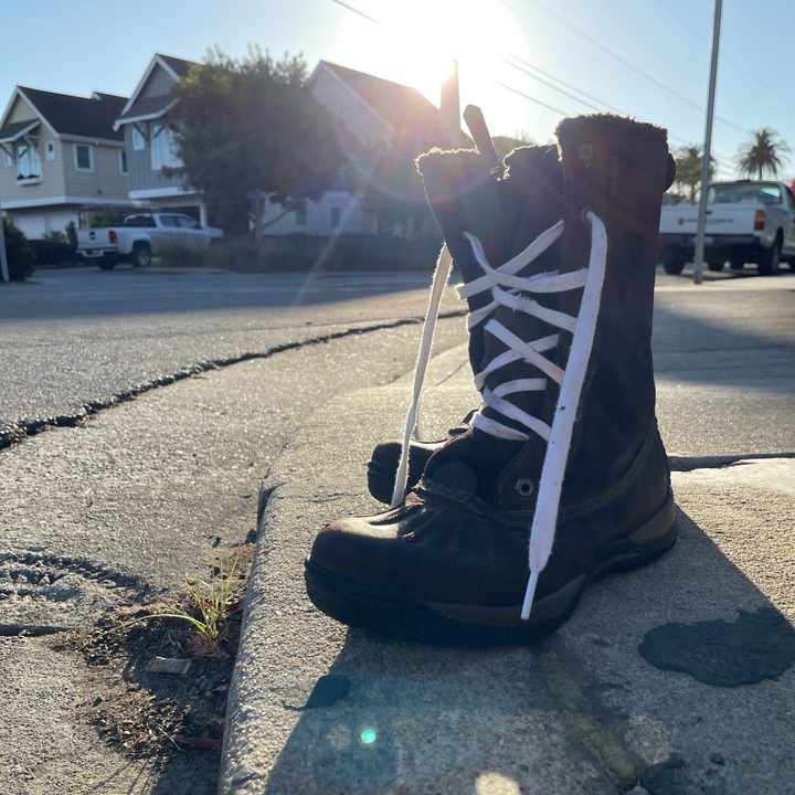 A photo of a boot captured on the iPhone 12 Pro.