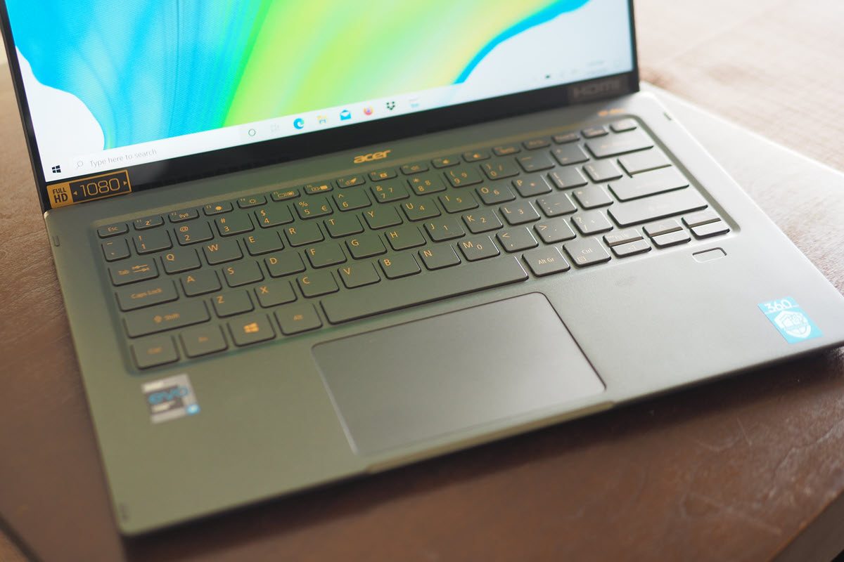 Acer Swift 5 Late 2020 Keyboard and Touchpad