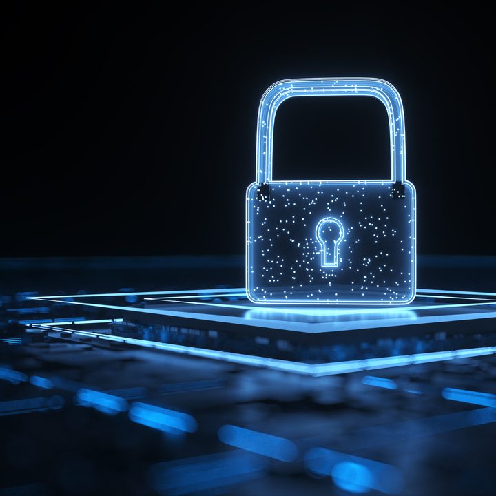 A digital security lock.