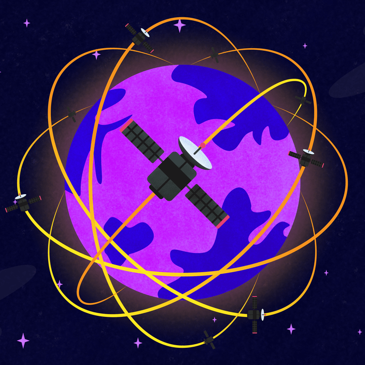 constellation satellites around earth