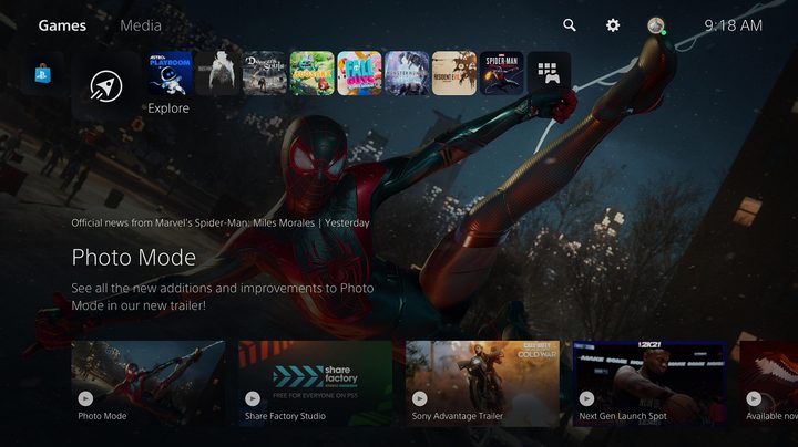 PS5 UI