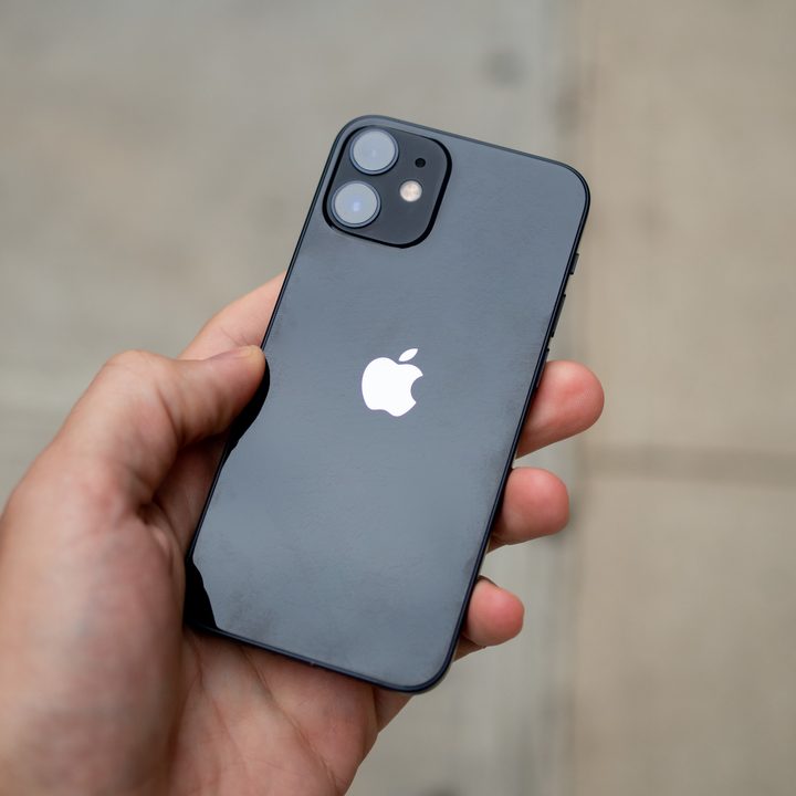 iPhone 12 mini in hand