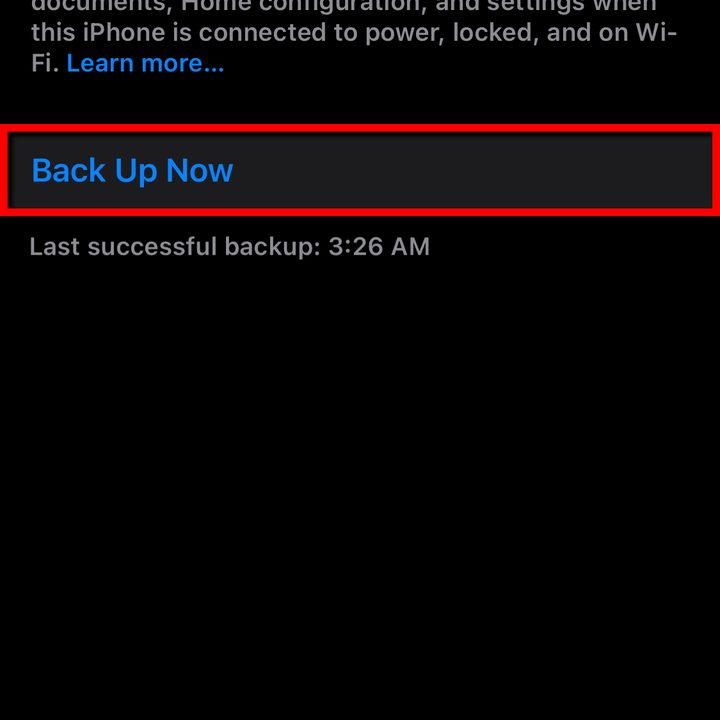 iPhone Enable iCloud Backup