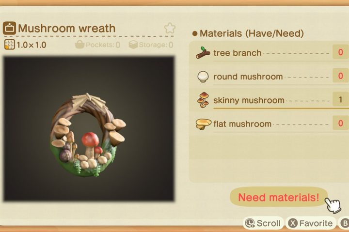 Animal Crossing New Horizons Mushrooms