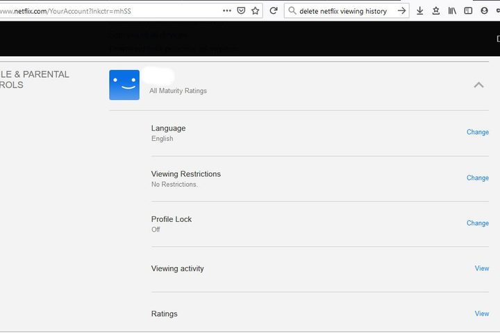 Image of Netflix Profile & Parental Controls Section