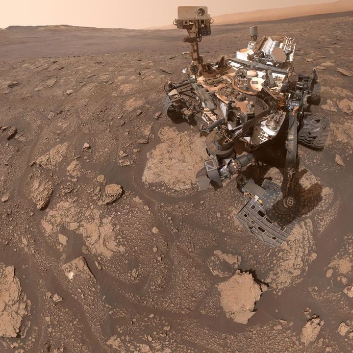 A selfie of NASA's Curiosity Mars rover taken at a location nicknamed "Mary Anning" after a 19th century English paleontologist. 