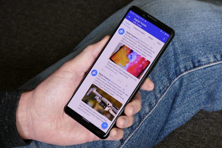 The Twitter app on the Sony XPeria 5 II.