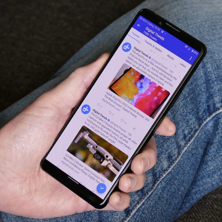 The Twitter app on the Sony XPeria 5 II.