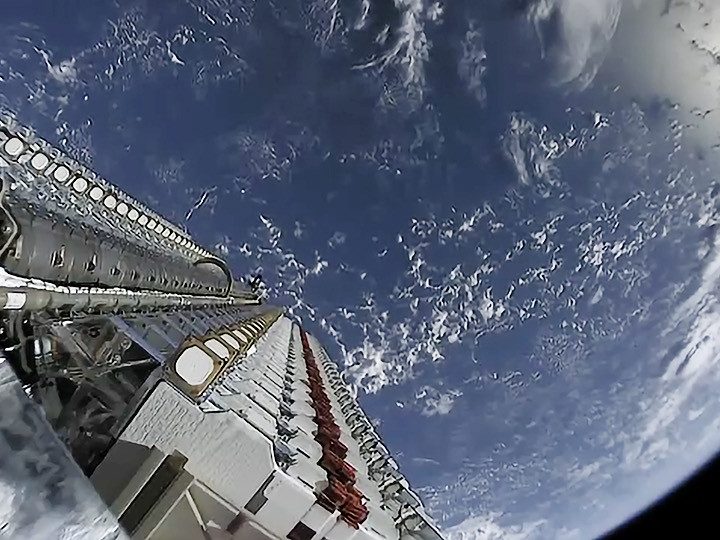 Starlink satellites being deployed by SpaceX.