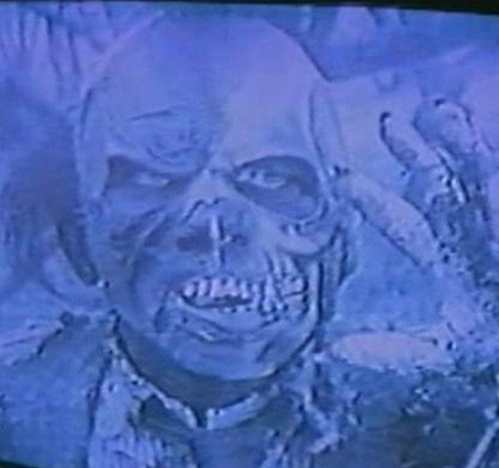 A zombie on TV in The Video Dead.
