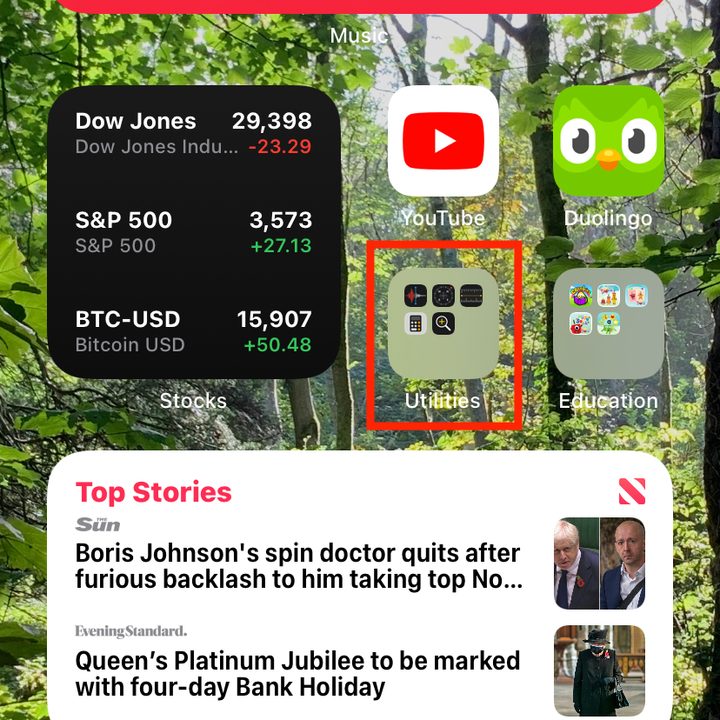 Voice Memos on Home screen