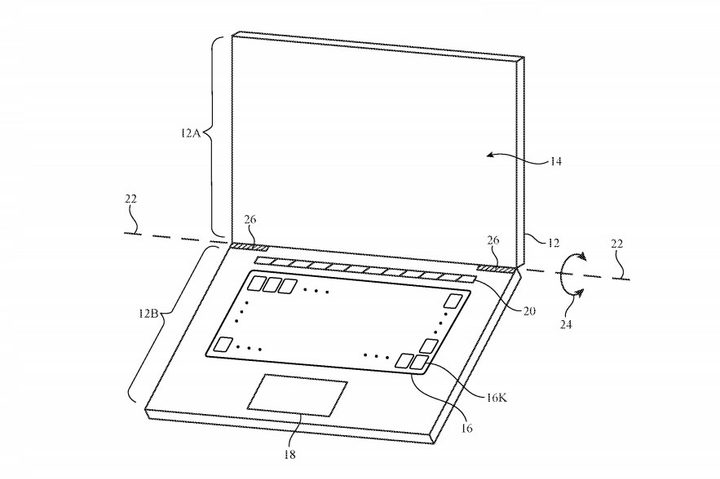 Apple patent showing Mac keyboard with under-key display