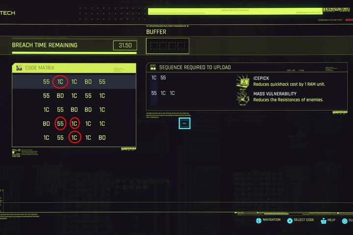 Cyberpunk 2077 Breach Protocol Answer Key