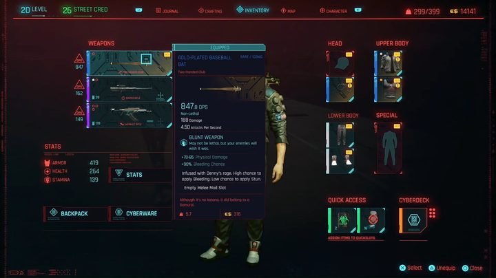 Cyberpunk 2077 Gold Bat